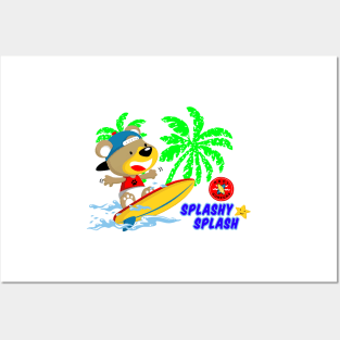 Splashy Splash ABDL PUPPY dog surfing - age play Posters and Art